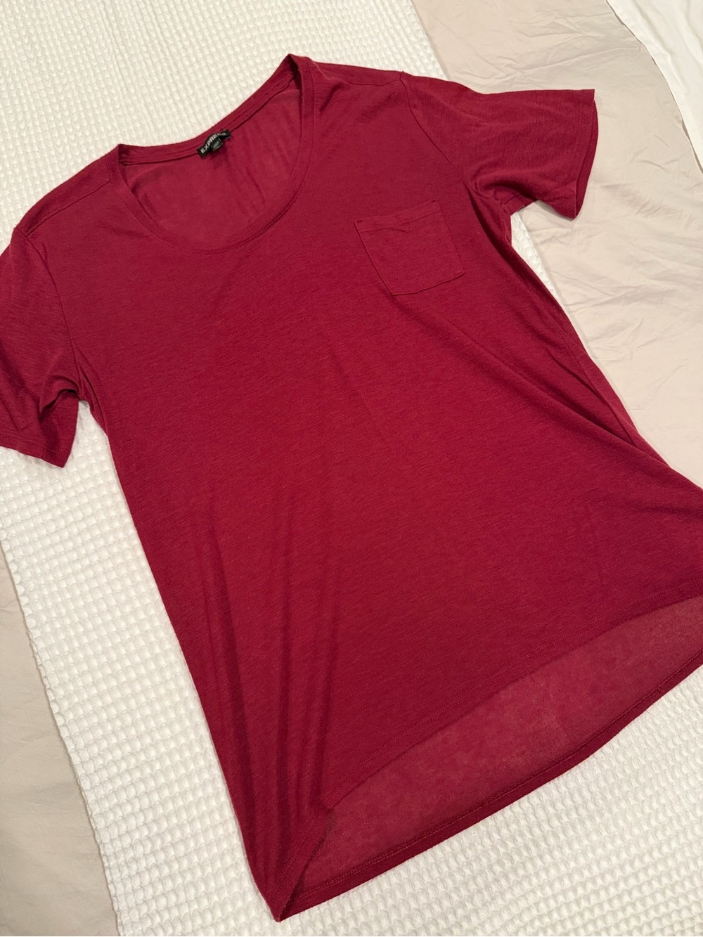 Oversized Short Sleeve Scoop Pocket Tee